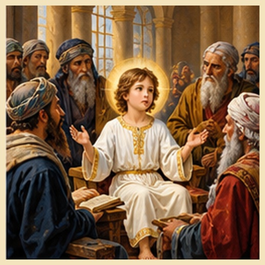 Ilustracija otajstva 5. Isus pronađen u hramu