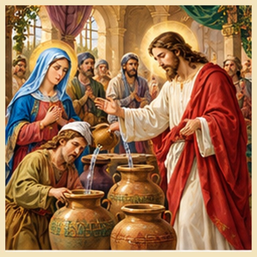 Ilustracija otajstva 2. Isusovo prvo znamenje u Kani Galilejskoj